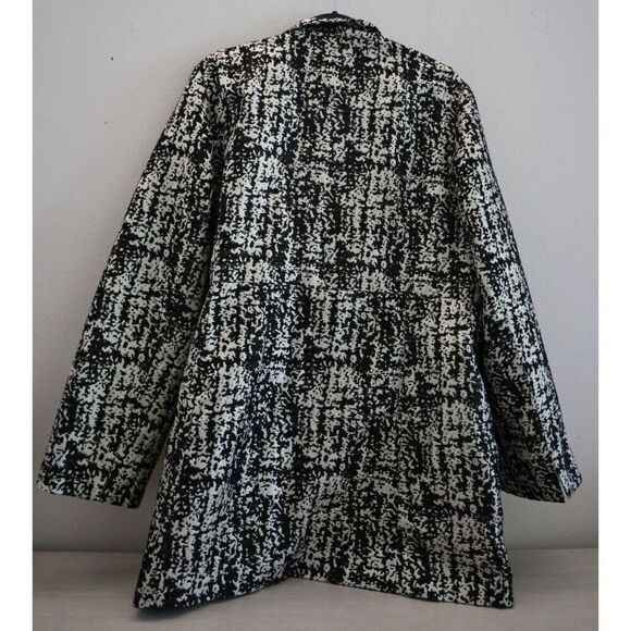 Lane Bryant Women's Sz 18/20 Black Metallic Asymmetric Long Jacket Blazer - Picture 2 of 11